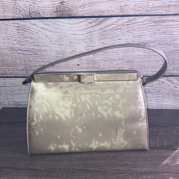 Vintage 1960’s Lenox Bags Hand Bag Gold with hand strap - Picture 1 of 14